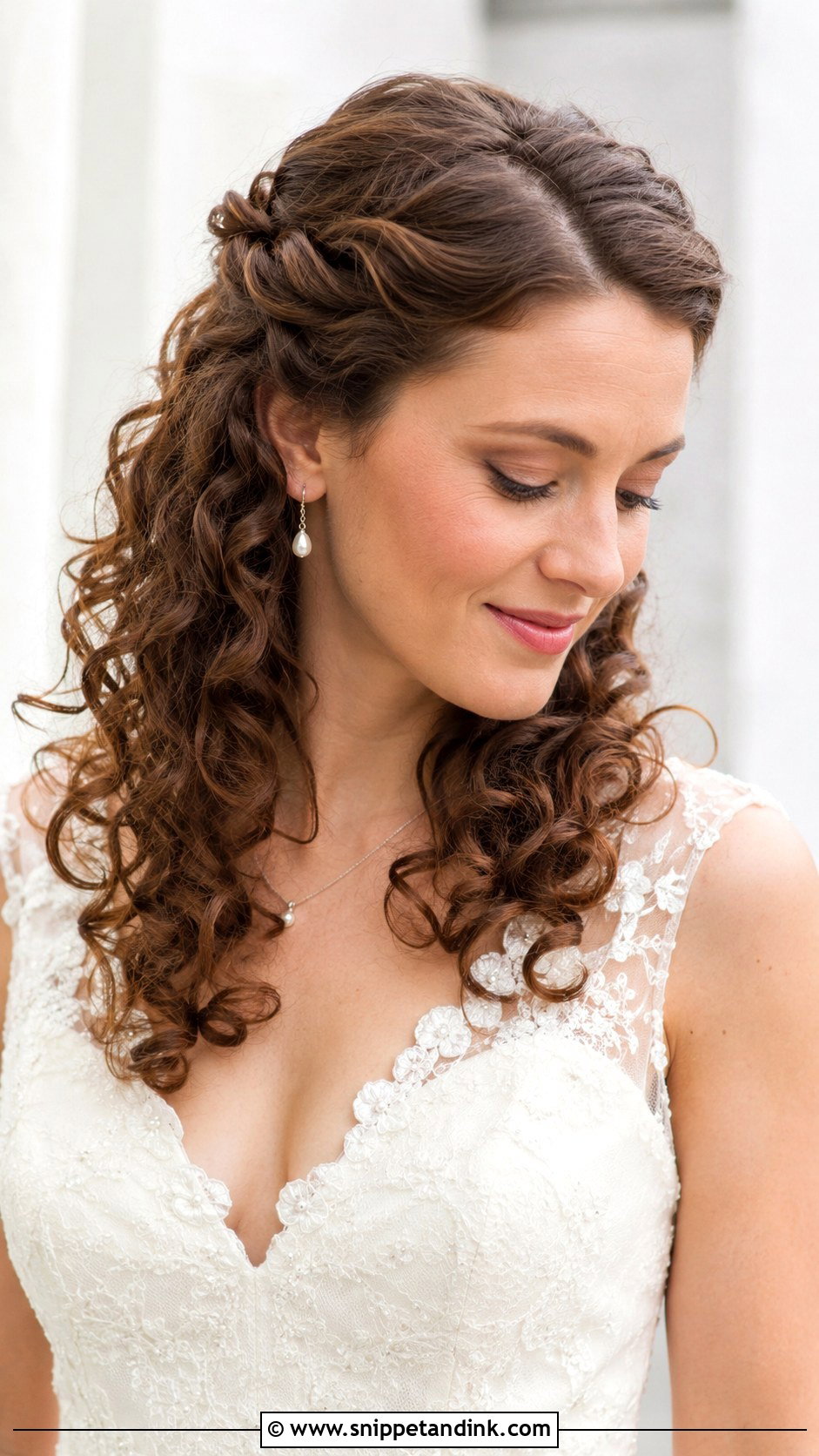 Curly Hair With Twisted Sides - Snippet and Ink - 20 Wedding Hair Curly Down Ideas