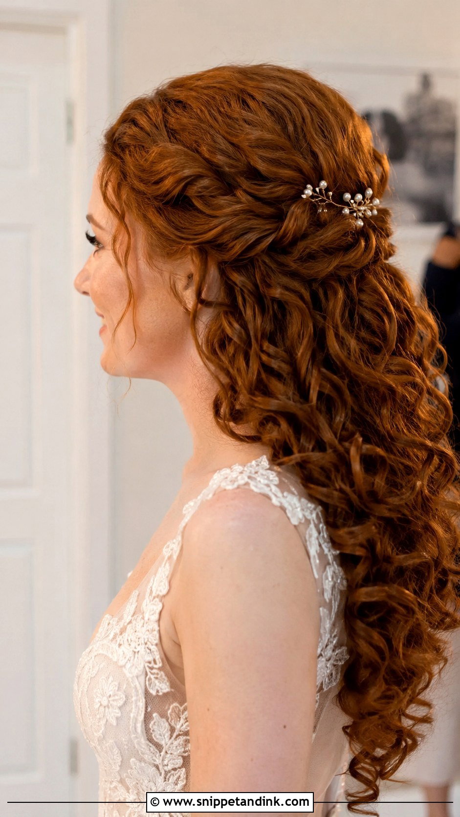 Curly Hair With Twisted Sides - Snippet and Ink - 20 Bride with Curly Hair Ideas