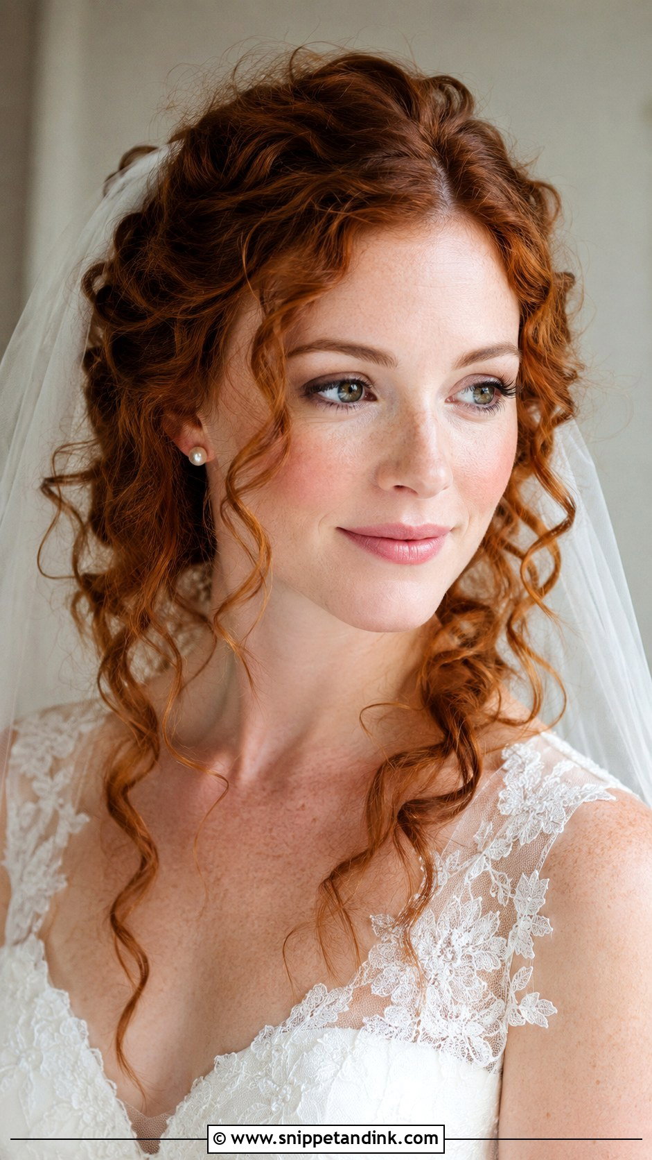 Curly Hair With Veil - Snippet and Ink - 20 Hairstyles for Curly Hair for Wedding