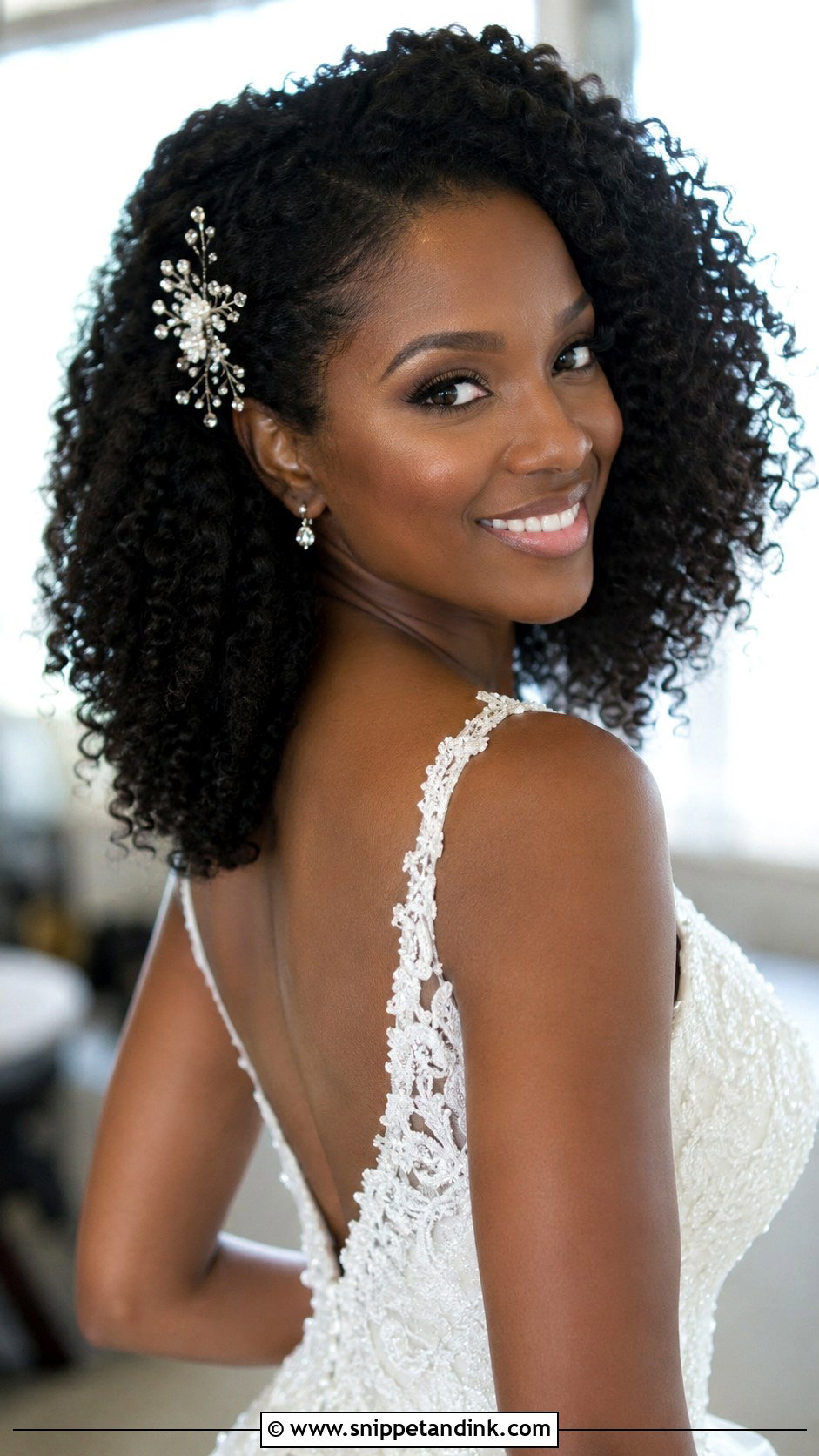 Curly Hair Worn Natural for Elopement - Snippet and Ink - 20 Elopement Hair Ideas