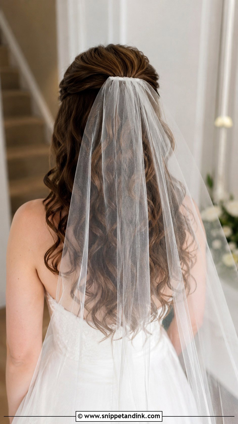 Curly Hair with Bridal Veil - Snippet and Ink - 25 Natural Curly Wedding Hairstyles