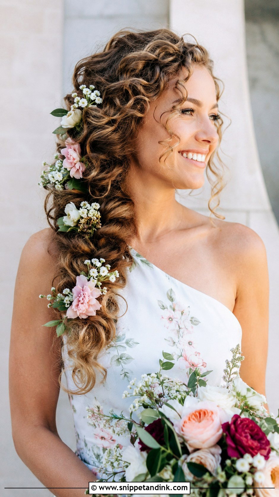 Curly Hairstyle With Headband or Tiara - Snippet and Ink - 20 Naturally Curly Hairstyles for Wedding