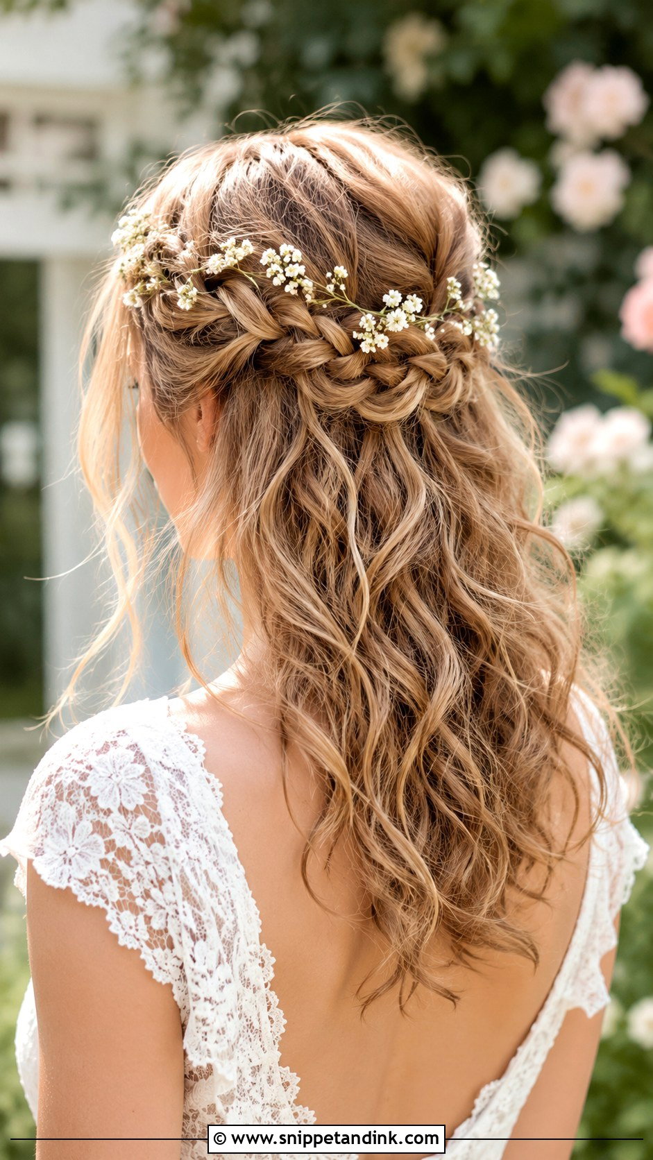 Curly Half Up Crown Braid - Snippet and Ink - 25 Wedding Hair Curls