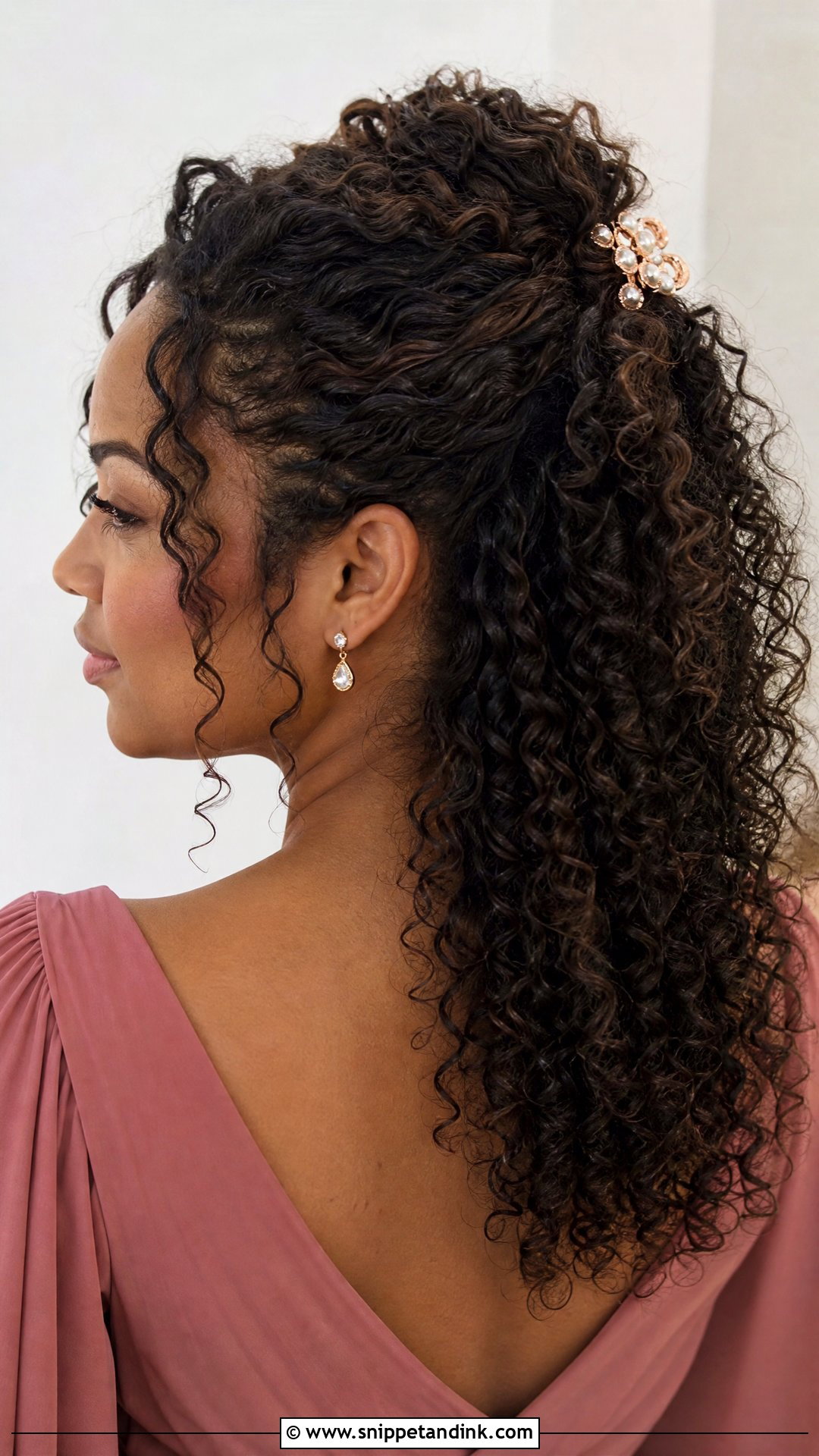 Curly Half Up Half Down - Snippet and Ink - 20 Natural Hairstyles for Wedding Guest