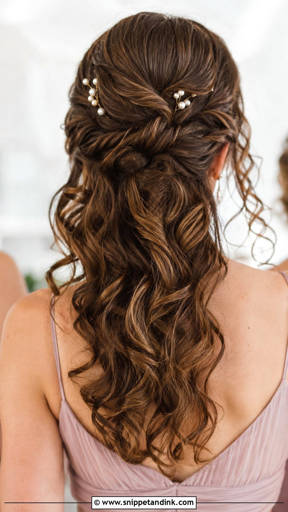 Curly Half Up Half Down Bridesmaid Hair - Snippet and Ink - 20 Curly Hairstyles for Bridesmaids