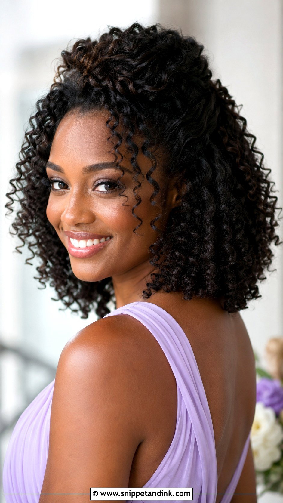Curly Half Up Half Down Medium Hair - Snippet and Ink - 20 Bridesmaid Hair Styles Half Up Half Down Medium Length
