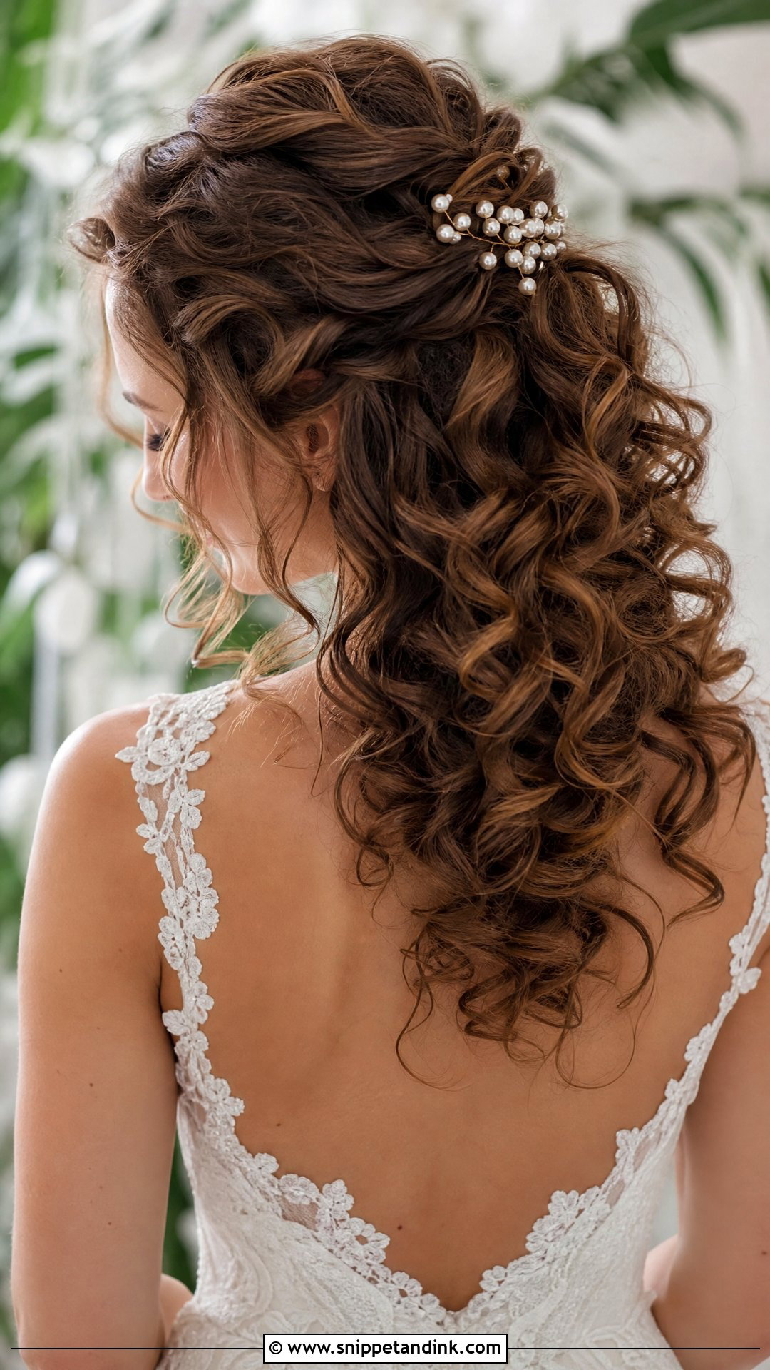 Curly Half Up Half Down Wedding Hair - Snippet and Ink - 20 Natural Curly Wedding Hair Ideas