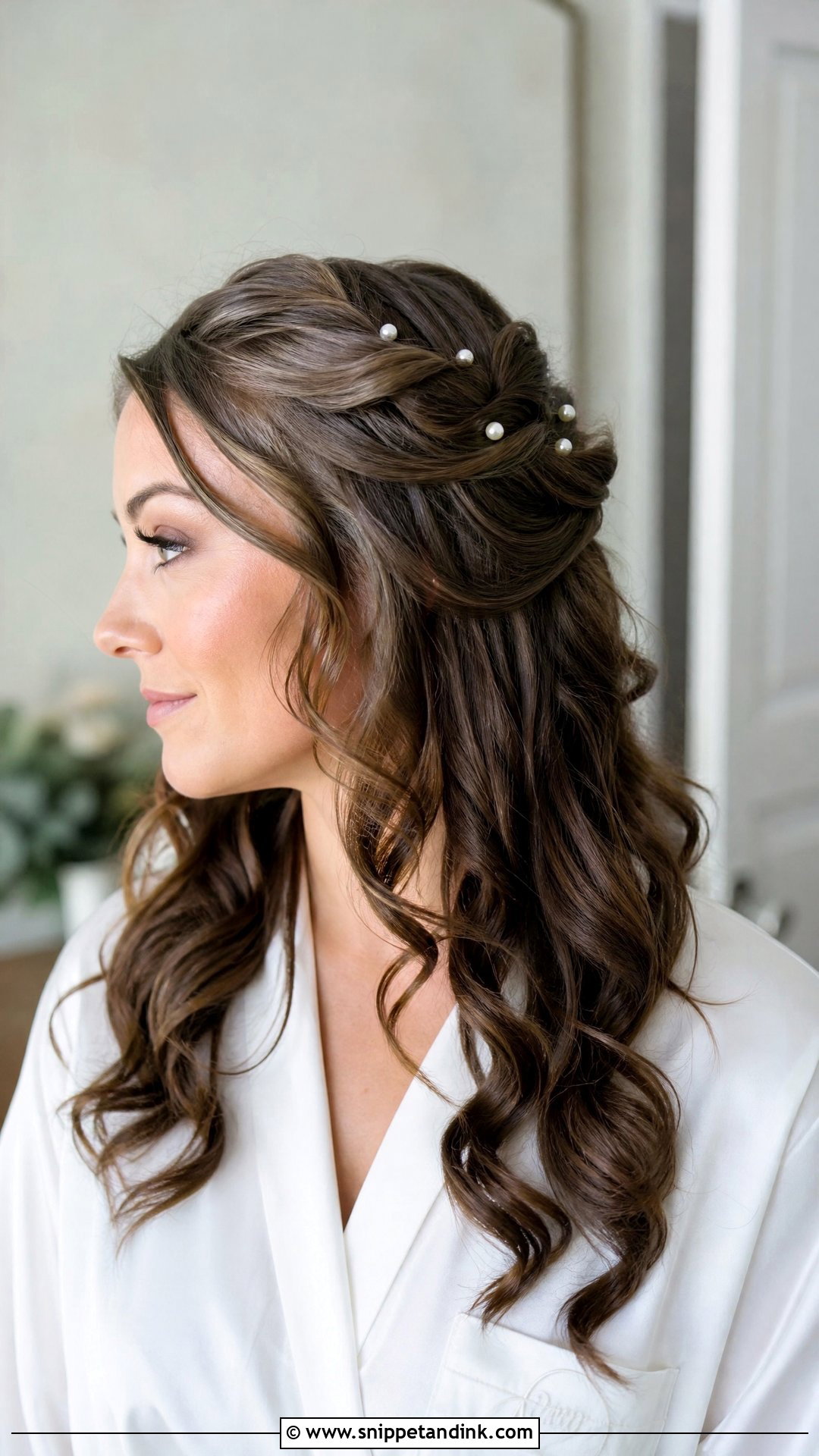 Curly Half Up Half Down Wedding Hair - Snippet and Ink - 15 Curls Hair Styles for Wedding