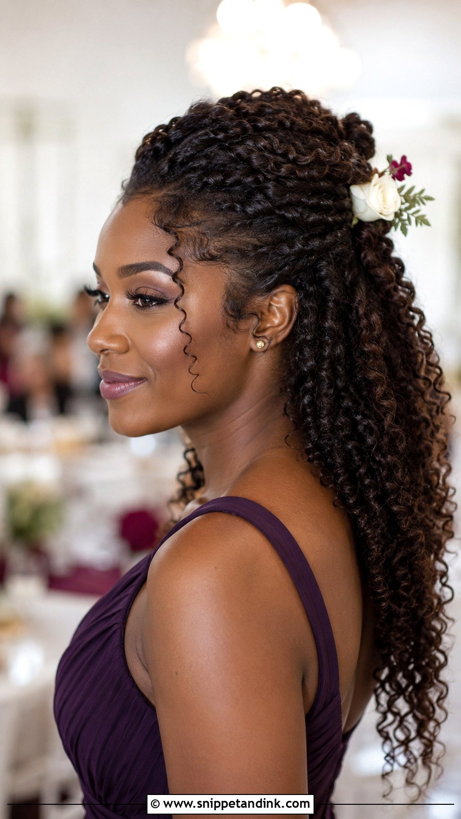 Curly Half Up Style - Snippet and Ink - 30 Bridemaids Hairstyles
