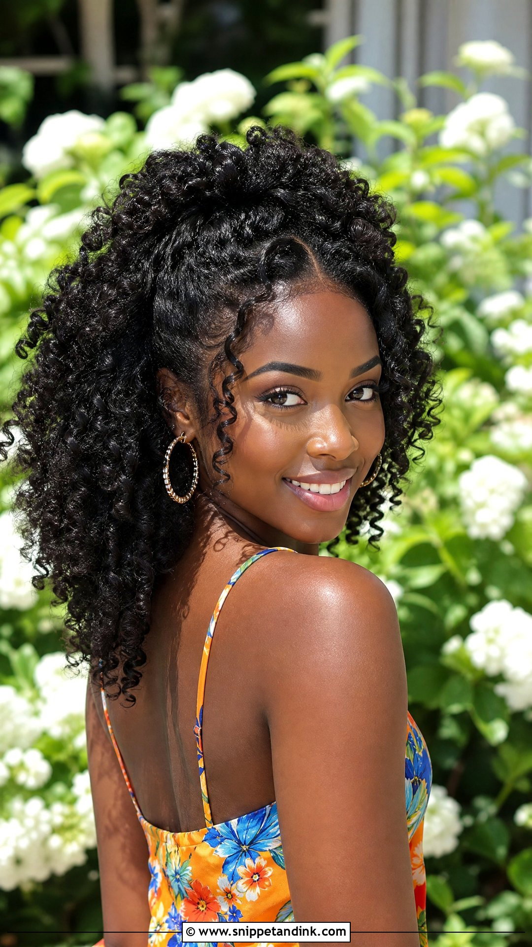 Curly Half Up Style for Natural Hair - Snippet and Ink - 20 Summer Wedding Hairstyles for Guests