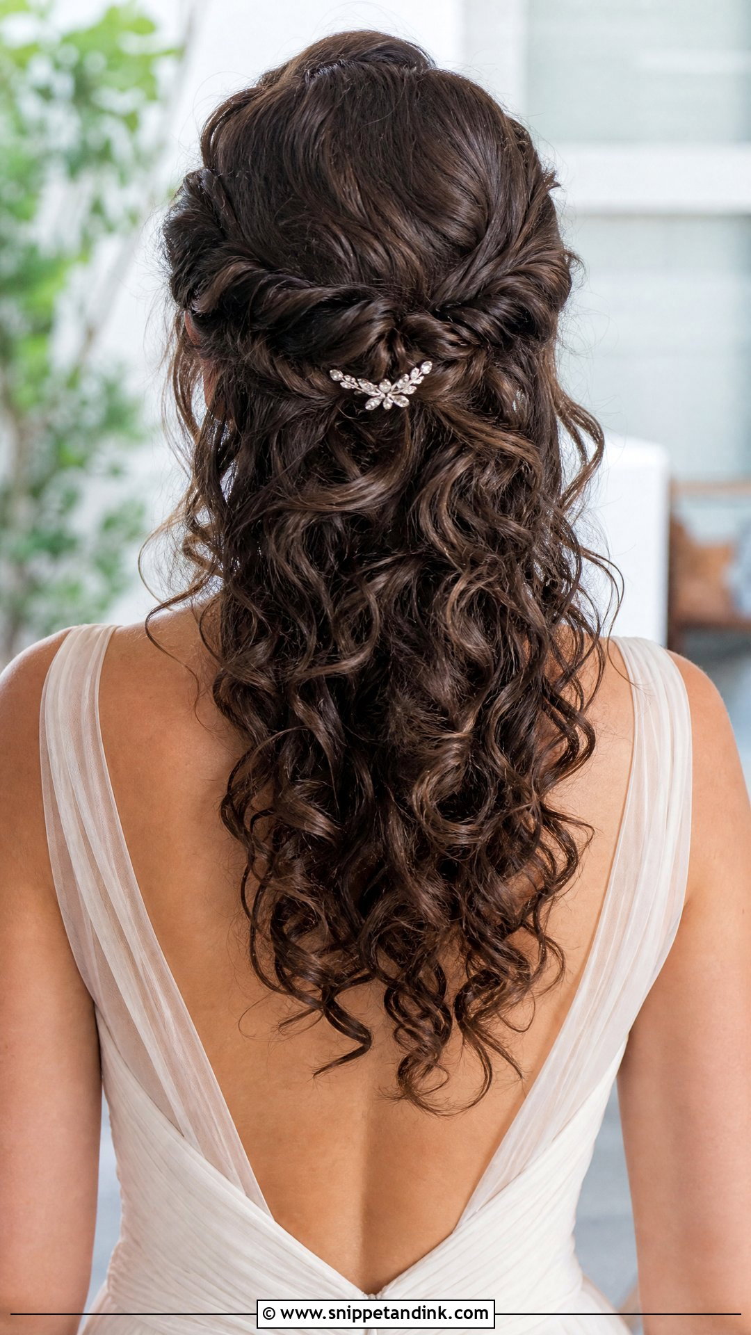 Curly Half Up Twisted Crown - Snippet and Ink - 20 Curly Hairstyles Wedding the Bride