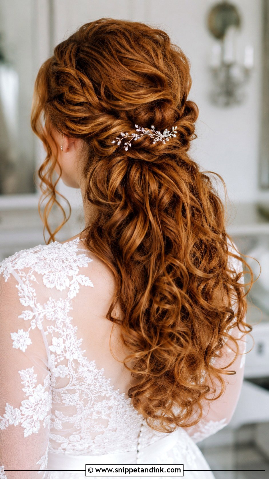 Curly Half Up Twisted Wedding Hairstyle - Snippet and Ink - 25 Long Curly Hairstyles for Wedding