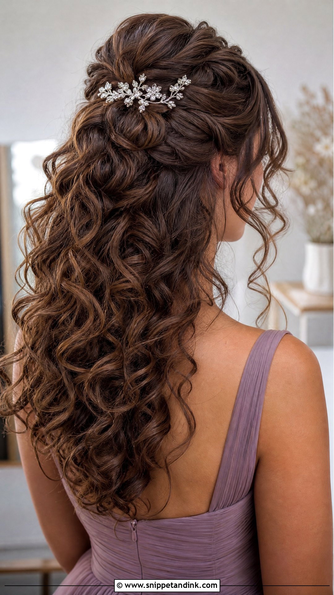 Curly Half Up Updo - Snippet and Ink - 20 Mother of the Bride Updo Hairstyles