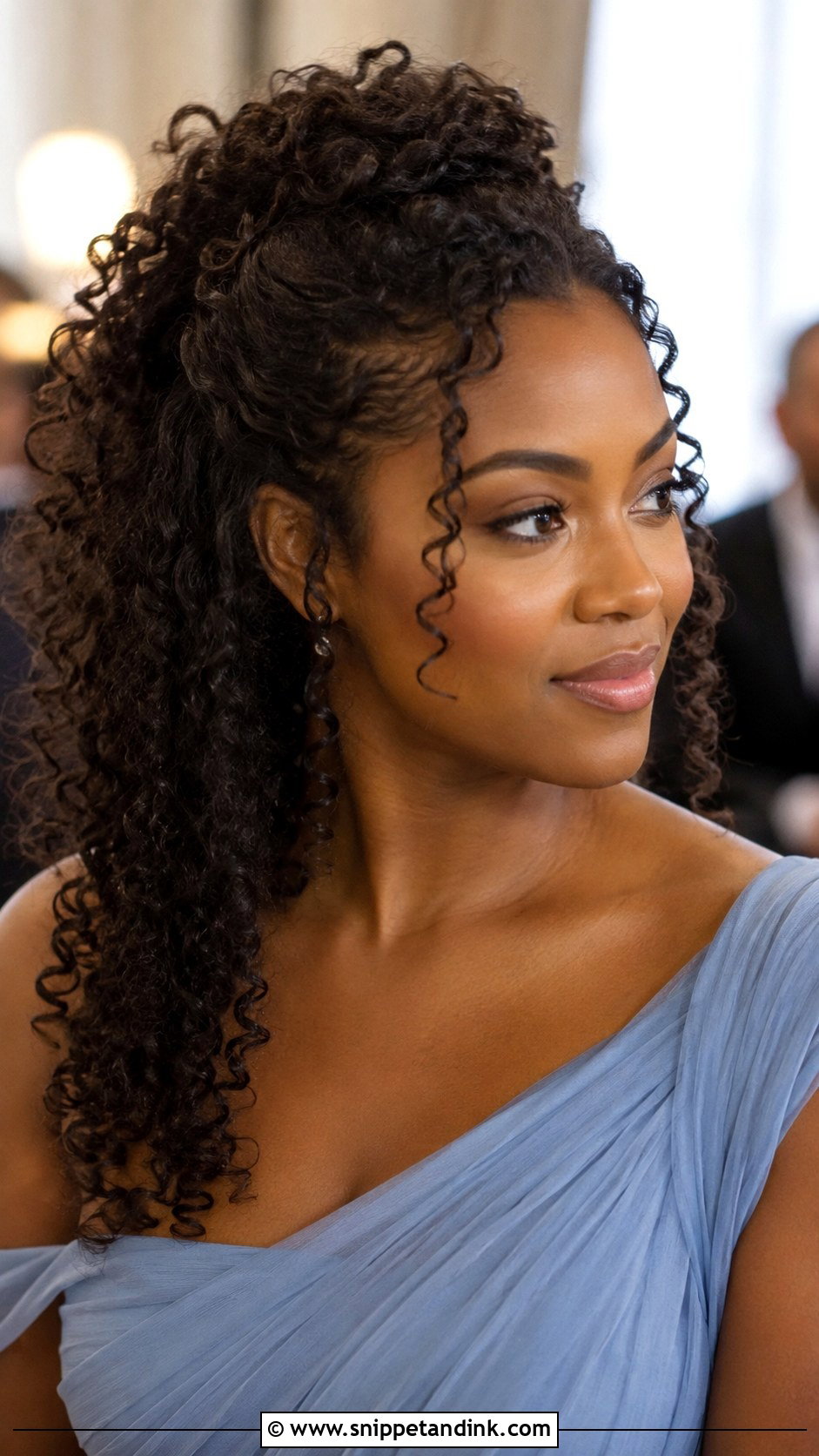 Curly Half Up Wedding Hair - Snippet and Ink - 15 Sister of the Groom Hairstyles