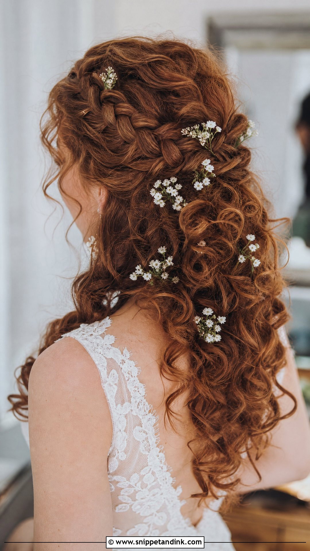 Curly Half Up With Braid - Snippet and Ink - 20 Curl Hairstyles for Wedding