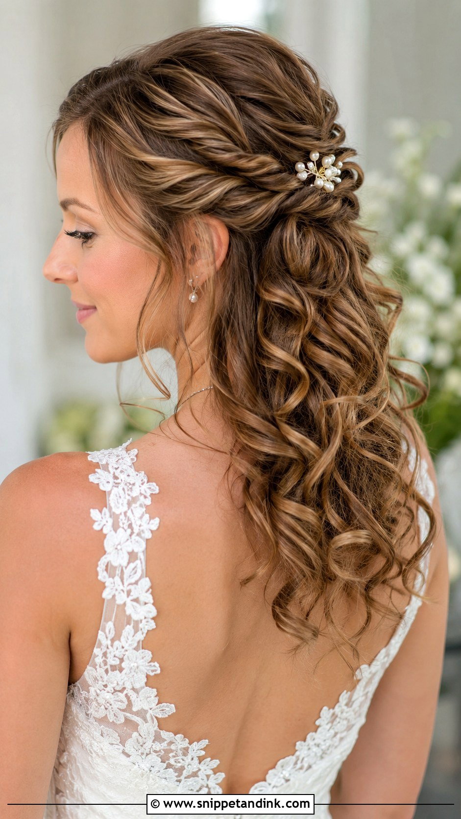 Curly Half Up With Twisted Sides - Snippet and Ink - 30 Curls Hairstyles for Wedding