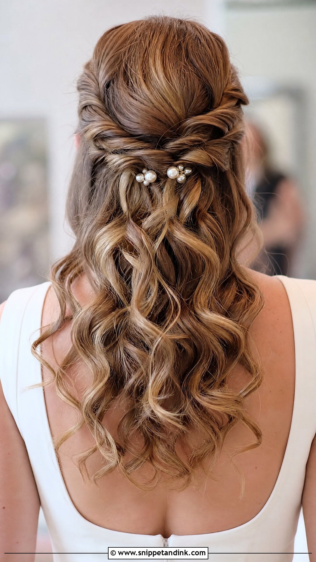 Curly Half Up With Twists - Snippet and Ink - 20 Bridal Hair Curly Down Ideas