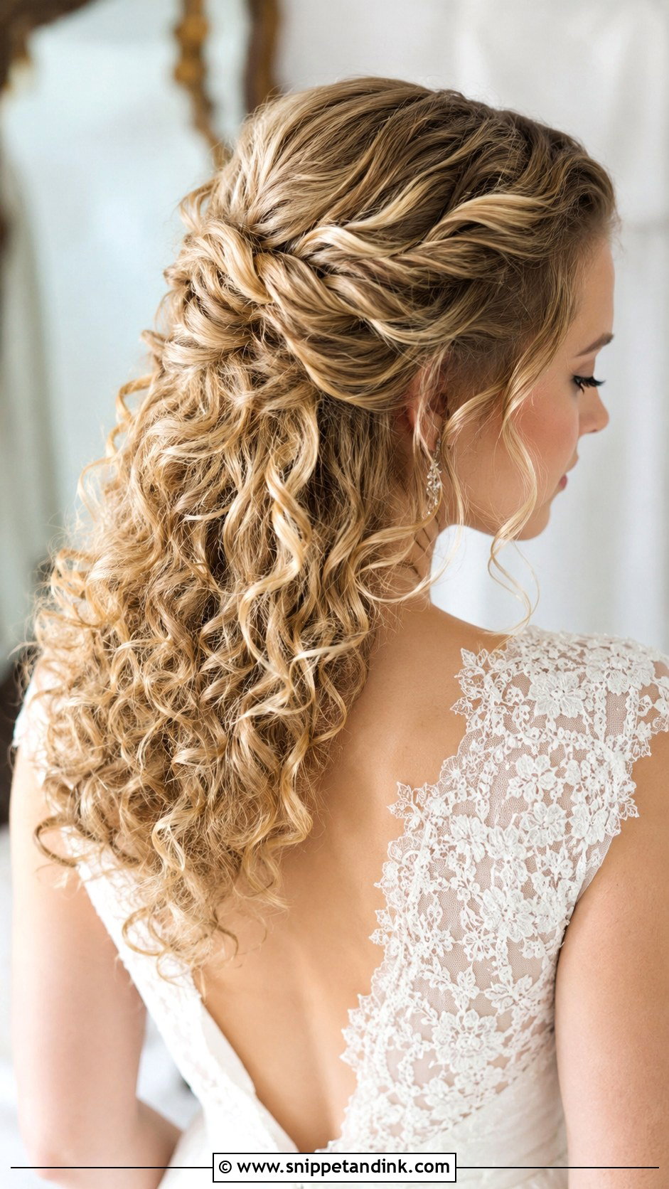 Curly Half Updo With Twists - Snippet and Ink - 20 Wedding Hairstyles for Natural Curly Hair