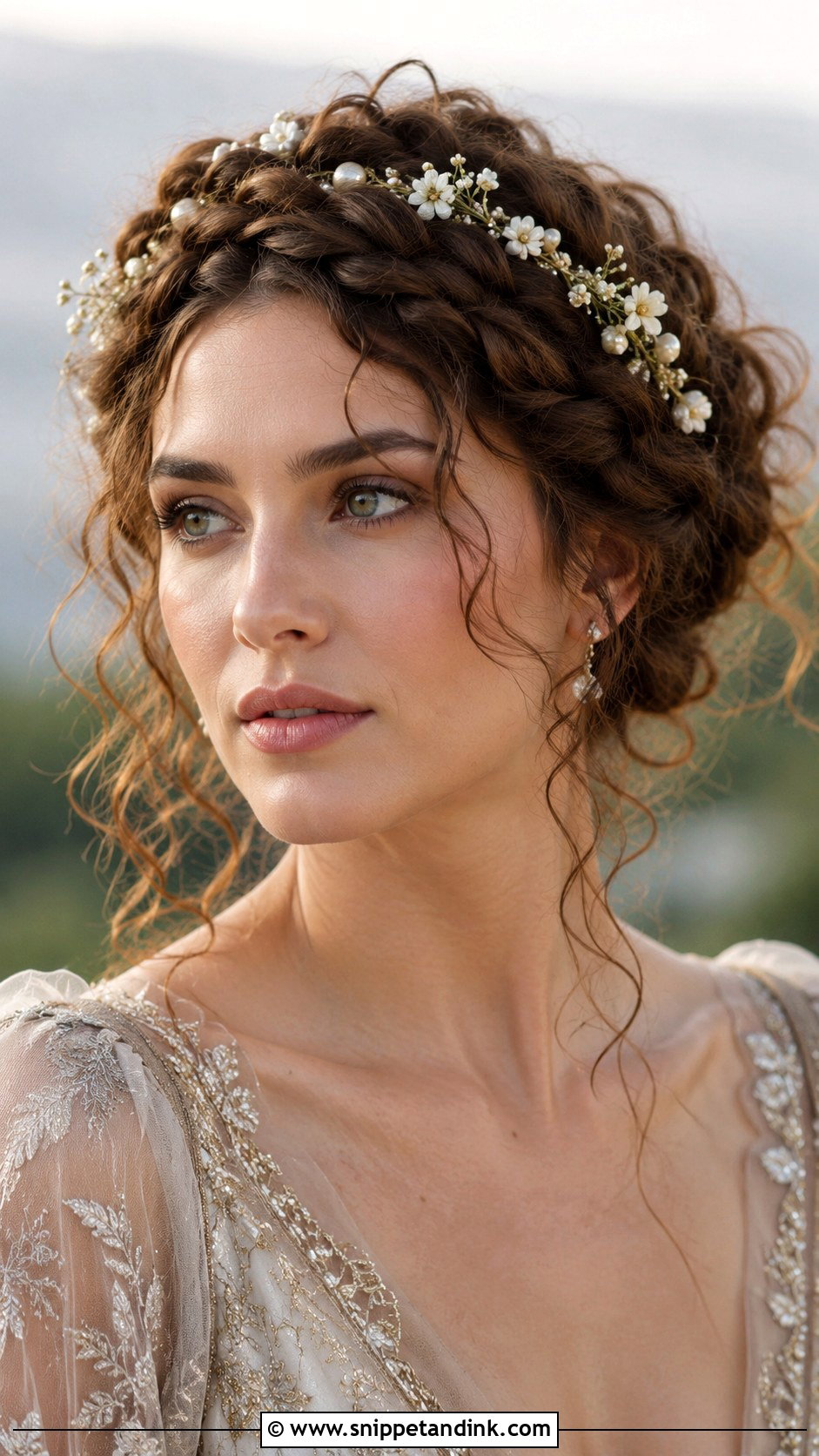 Curly Halo Braid Wedding Guest Hairstyle - Snippet and Ink - 25 Curly Hairstyles Wedding Guest