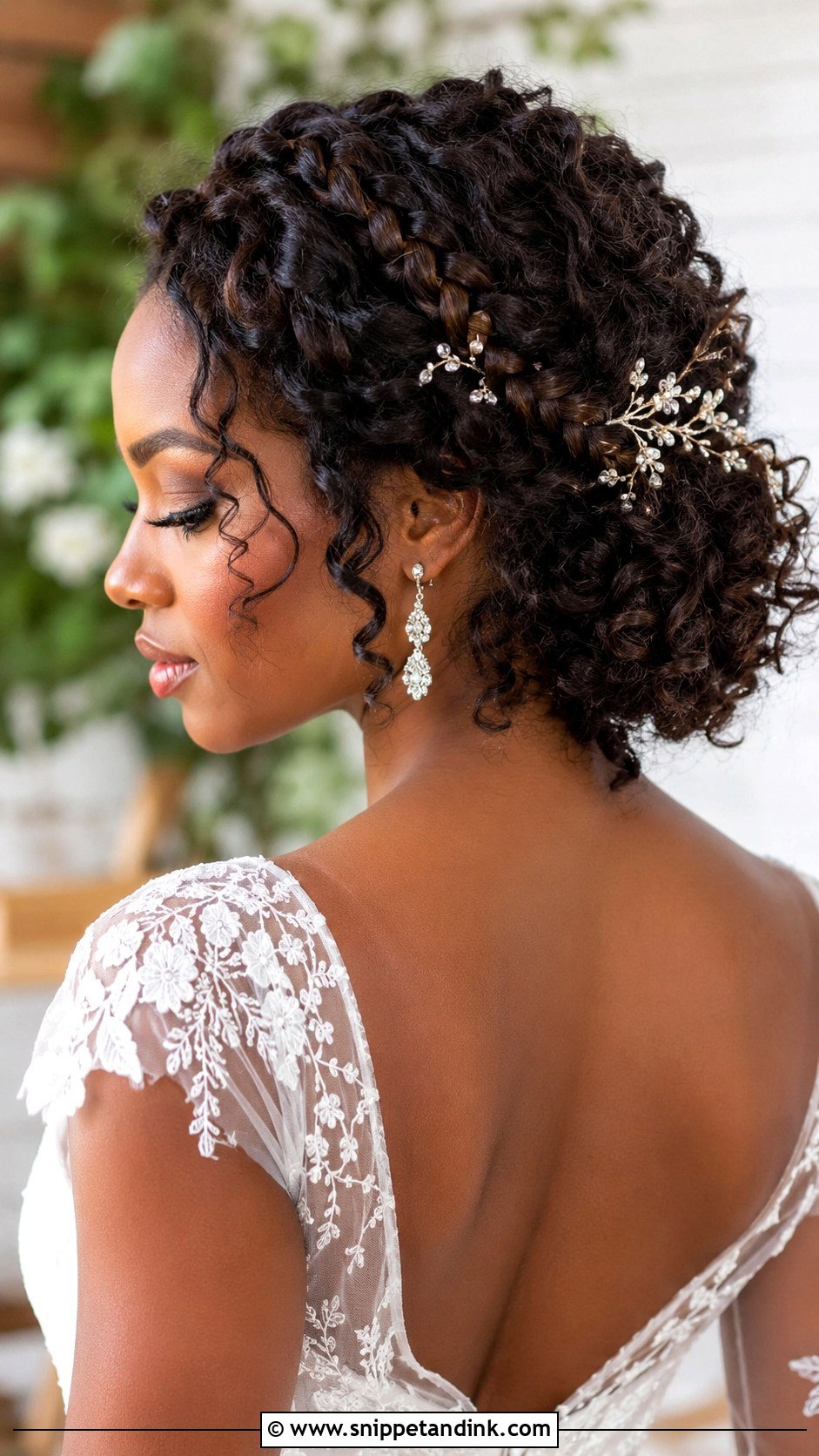 Curly Halo Braid Wedding Hairstyle - Snippet and Ink - 20 Naturally Curly Hairstyles for Wedding