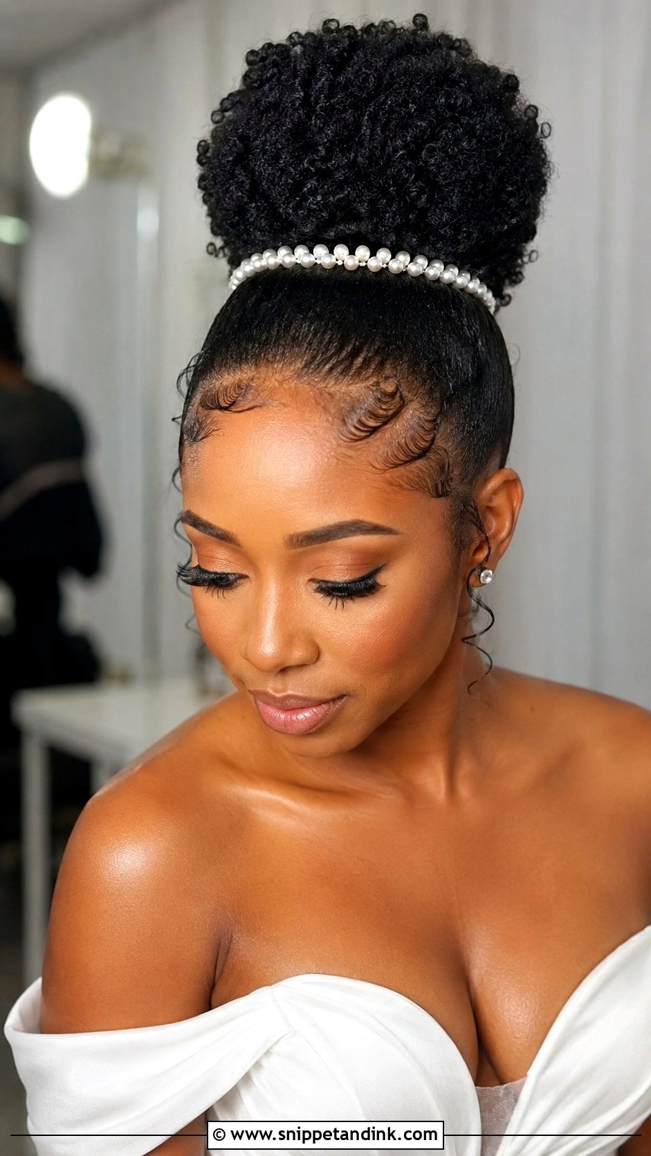Curly High Bun With Baby Hairs - Snippet and Ink - 30 4c Wedding Hairstyles
