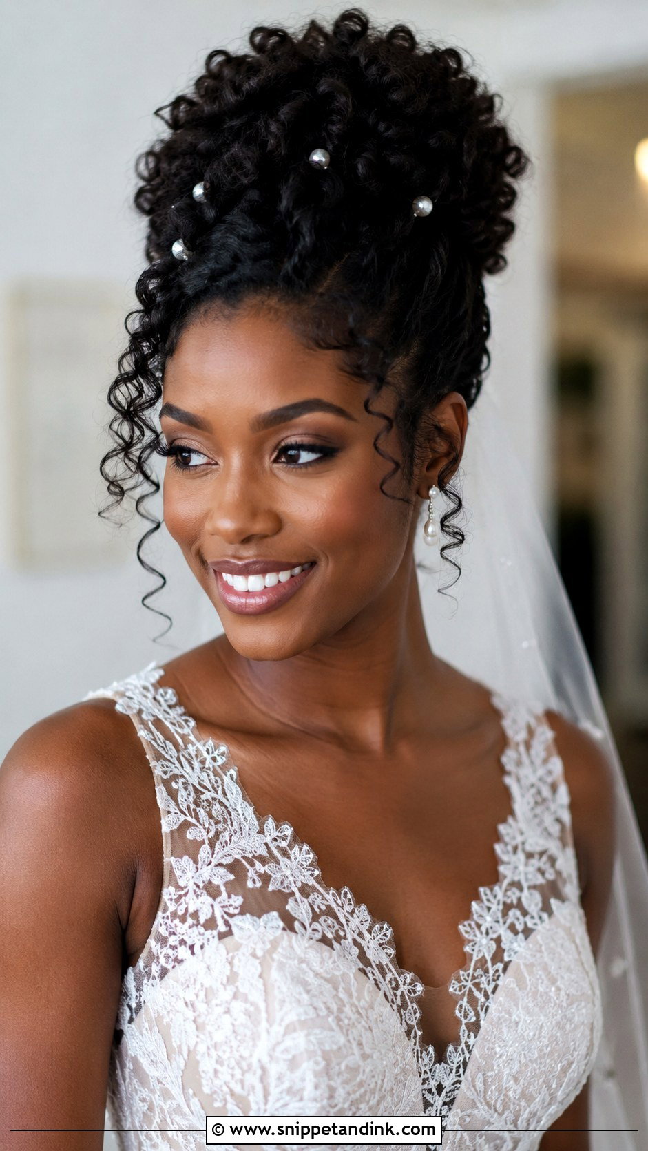 Curly High Pony Updo Wedding - Snippet and Ink - 20 High Pony Updo Wedding Ideas
