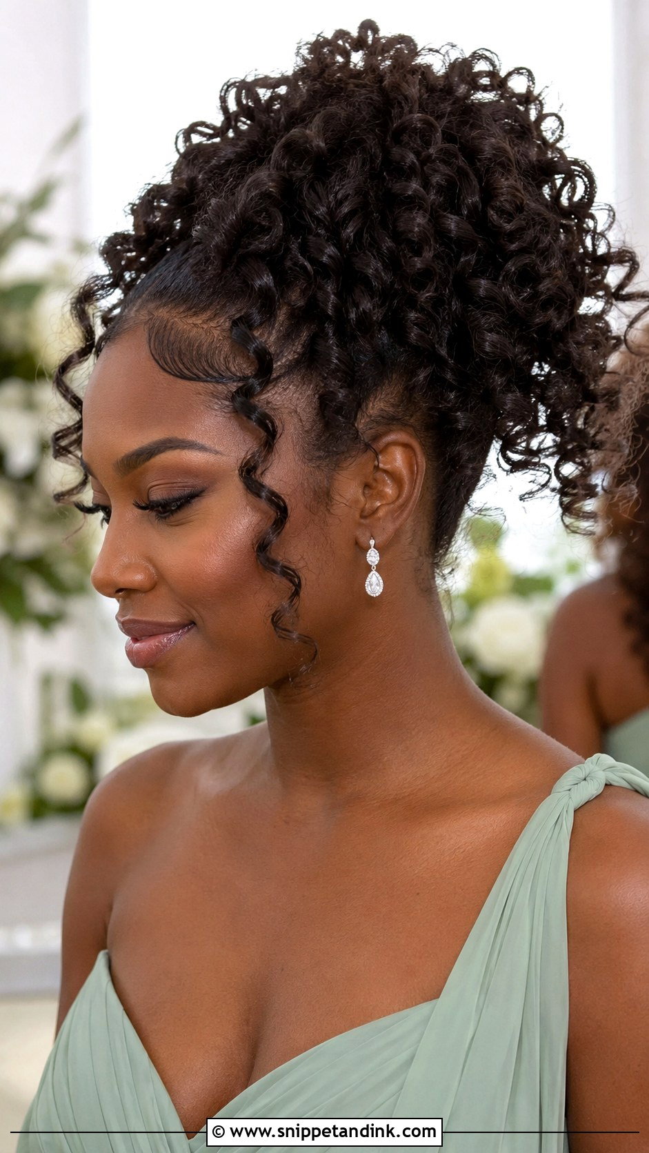 Curly High Ponytail Bridesmaid Hair - Snippet and Ink - 20 High Ponytail Bridesmaid Hair Ideas