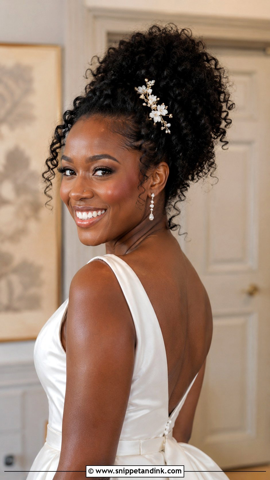 Curly High Ponytail Wedding Look - Snippet and Ink - 25 High Pony Wedding Hair Ideas