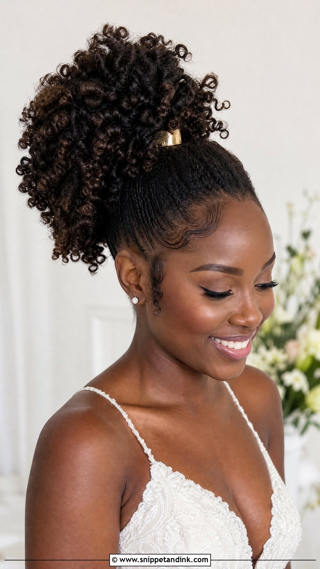 Curly High Ponytail for Natural Hair - Snippet and Ink - 20 High Pony Wedding Ideas