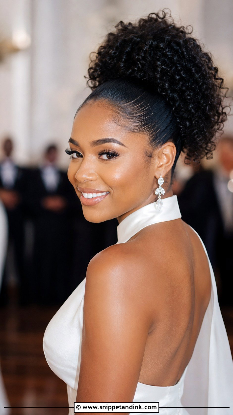 Curly High Ponytail for Wedding - Snippet and Ink - 25 Curly Hair Styles for Wedding