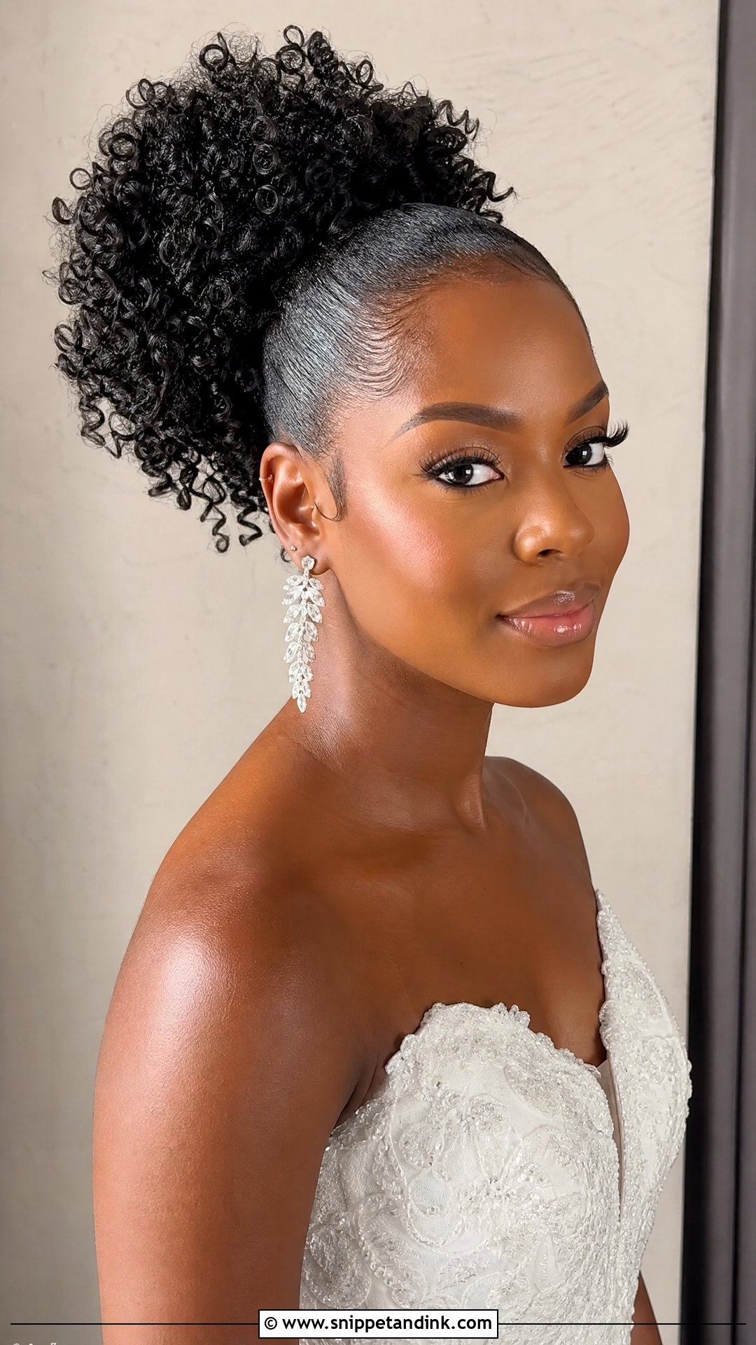 Curly High Ponytail for Weddings - Snippet and Ink - 20 Curly Hairstyles for Weddings