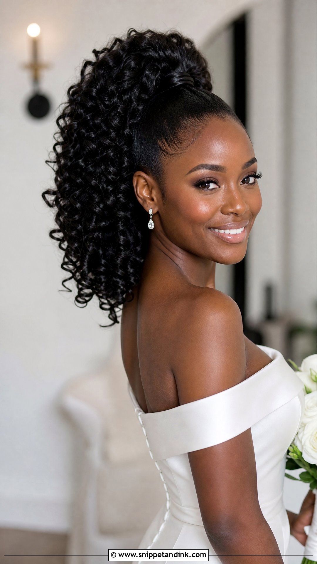 Curly High Ponytail for a Wedding - Snippet and Ink - 20 Curly Hairstyles for a Wedding