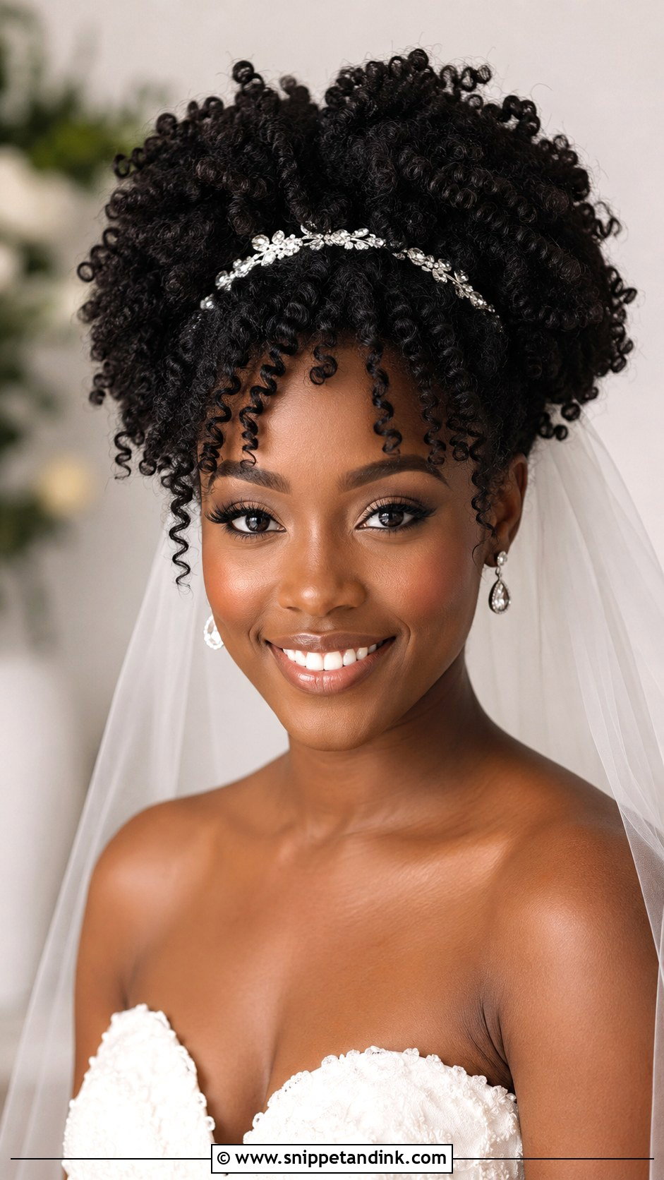 Curly High Puff Twist Out - Snippet and Ink - 30 Curly Hair Wedding Styles