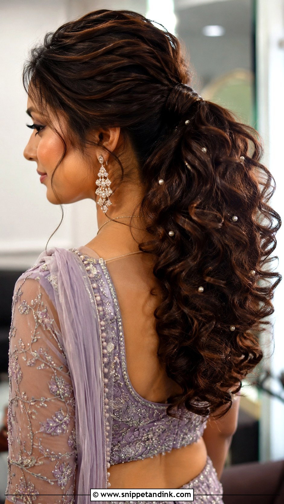 Curly Indian Bridal Ponytail - Snippet and Ink - 15 Indian Bridal Ponytail Hairstyles