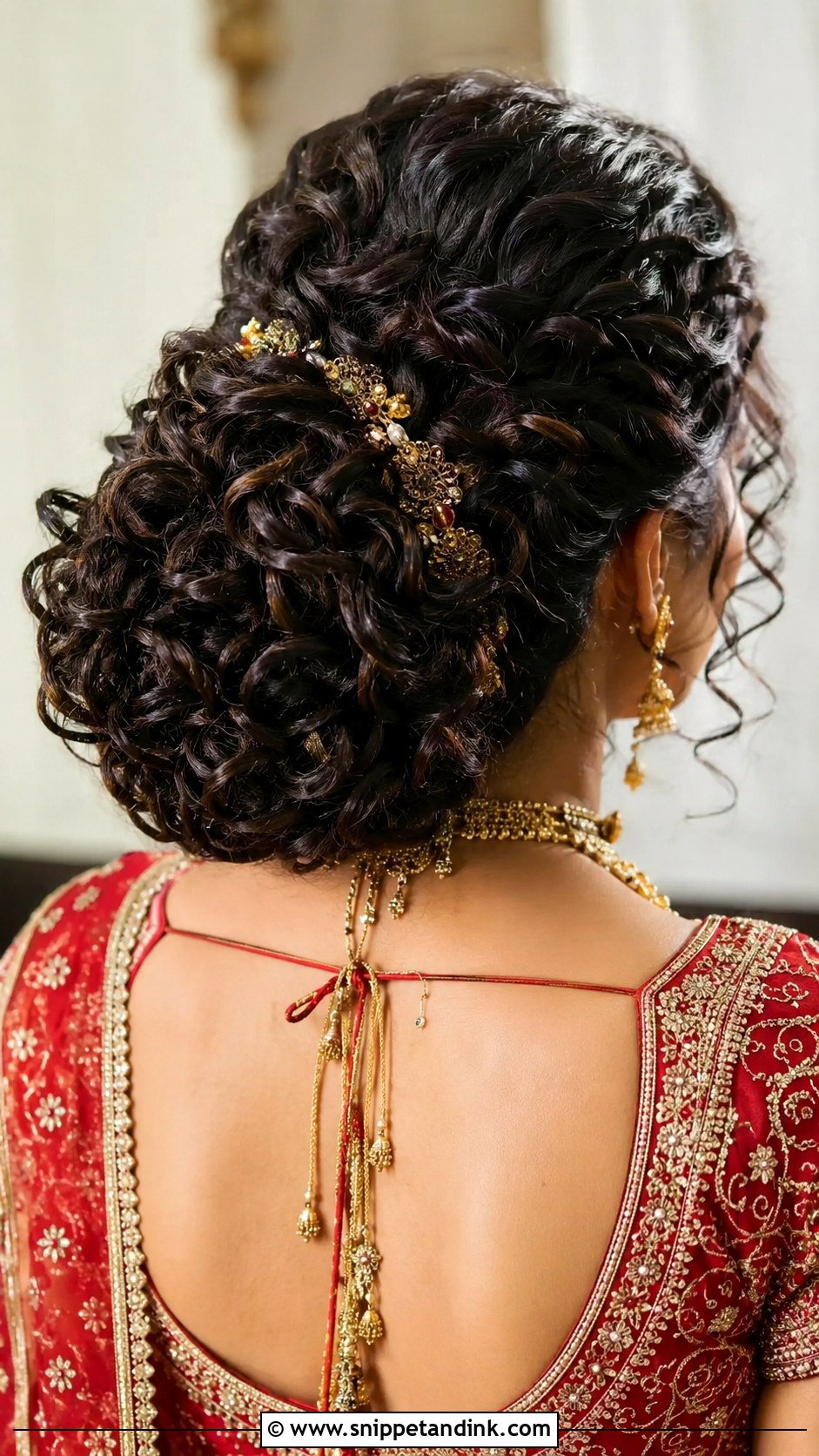 Curly Juda Hairstyle For Indian Wedding - Snippet and Ink - 20 Curls Hairstyles Indian Wedding