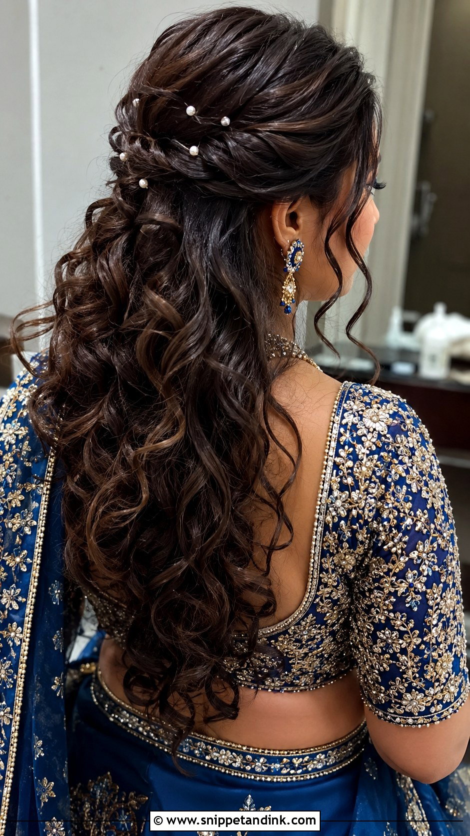 Curly Lehenga Hairstyle For Indian Wedding - Snippet and Ink - 20 Curly Hairstyles for Indian Wedding