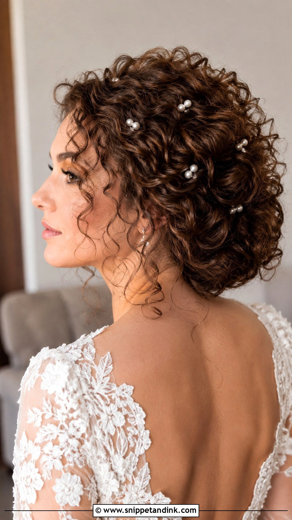 Curly Lob Wedding Hairstyle - Snippet and Ink - 20 Short Curly Hair Wedding Ideas
