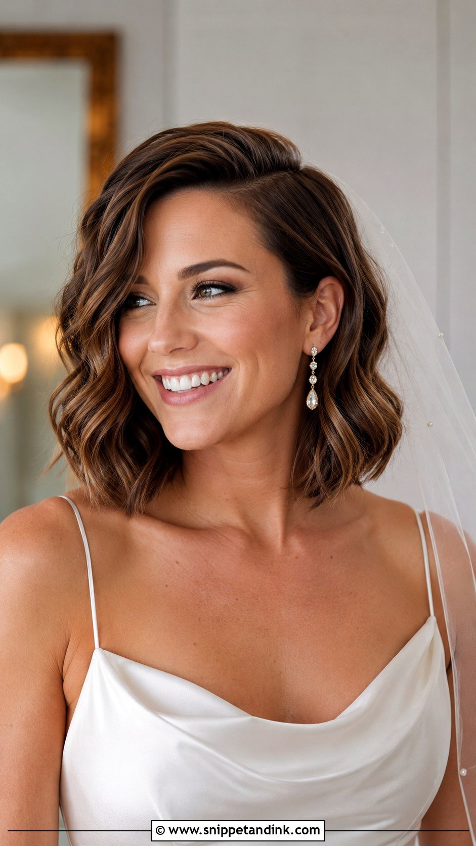 Curly Lob With Soft Waves - Snippet and Ink - 20 Short Curly Hairstyles for Wedding