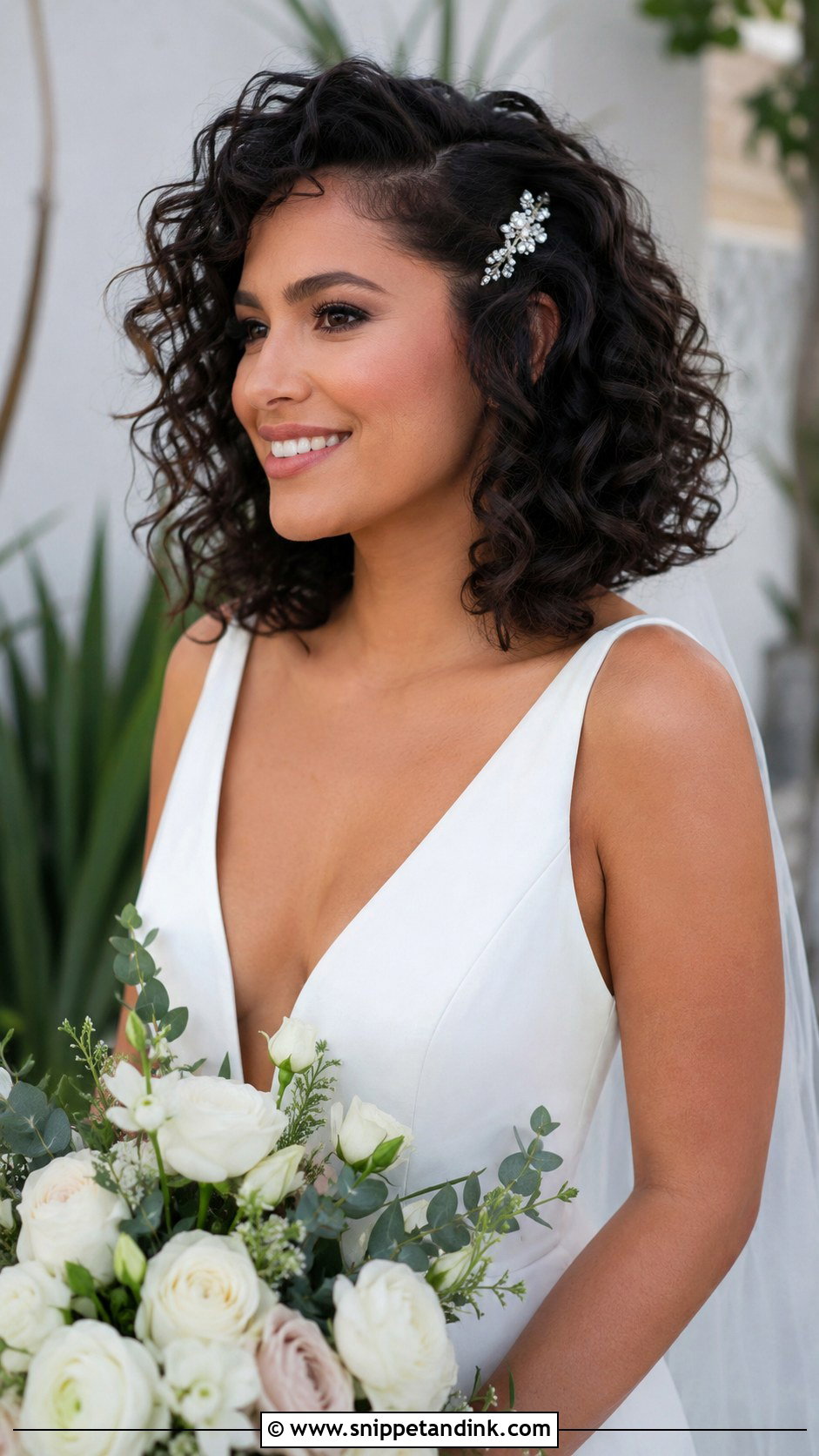 Curly Lob With Volume - Snippet and Ink - 20 Lob Wedding Hair Ideas