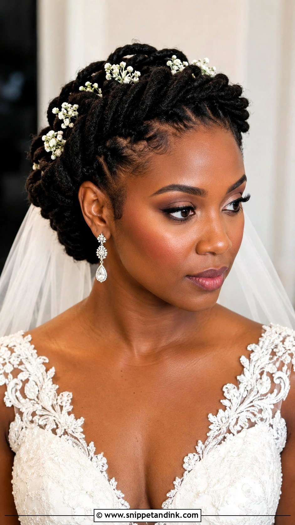 Curly Loc Updo - Snippet and Ink - 25 Locs Wedding Hairstyles Brides