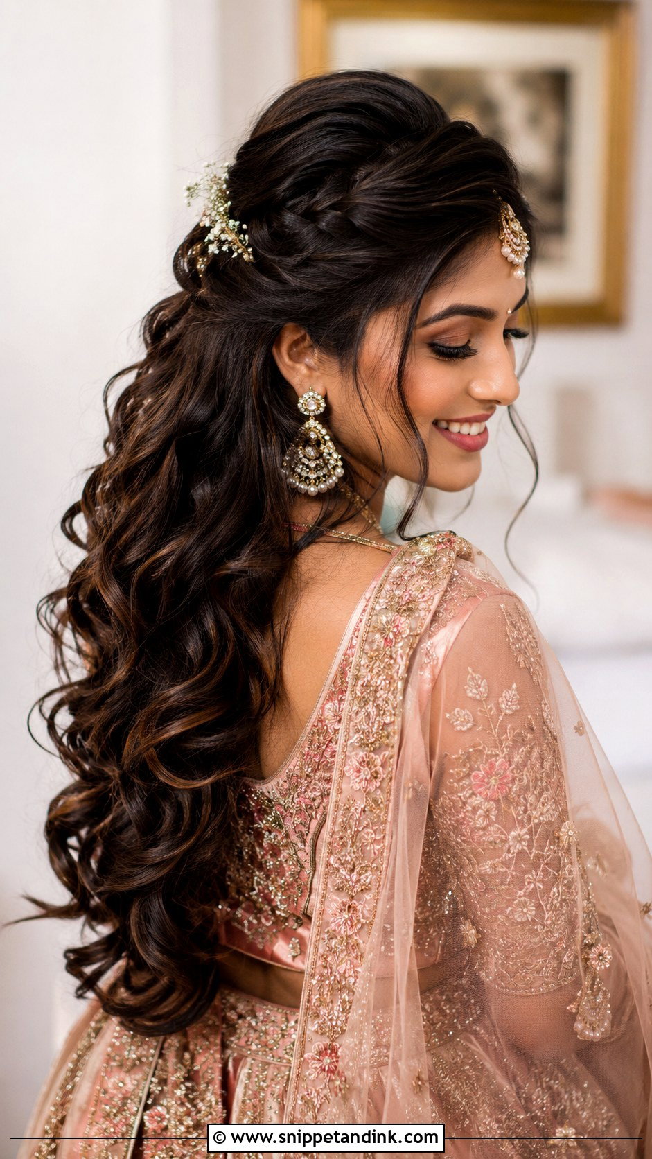 Curly Long Hair Hairstyle For Indian Wedding - Snippet and Ink - 20 Curly Hairstyles for Indian Wedding