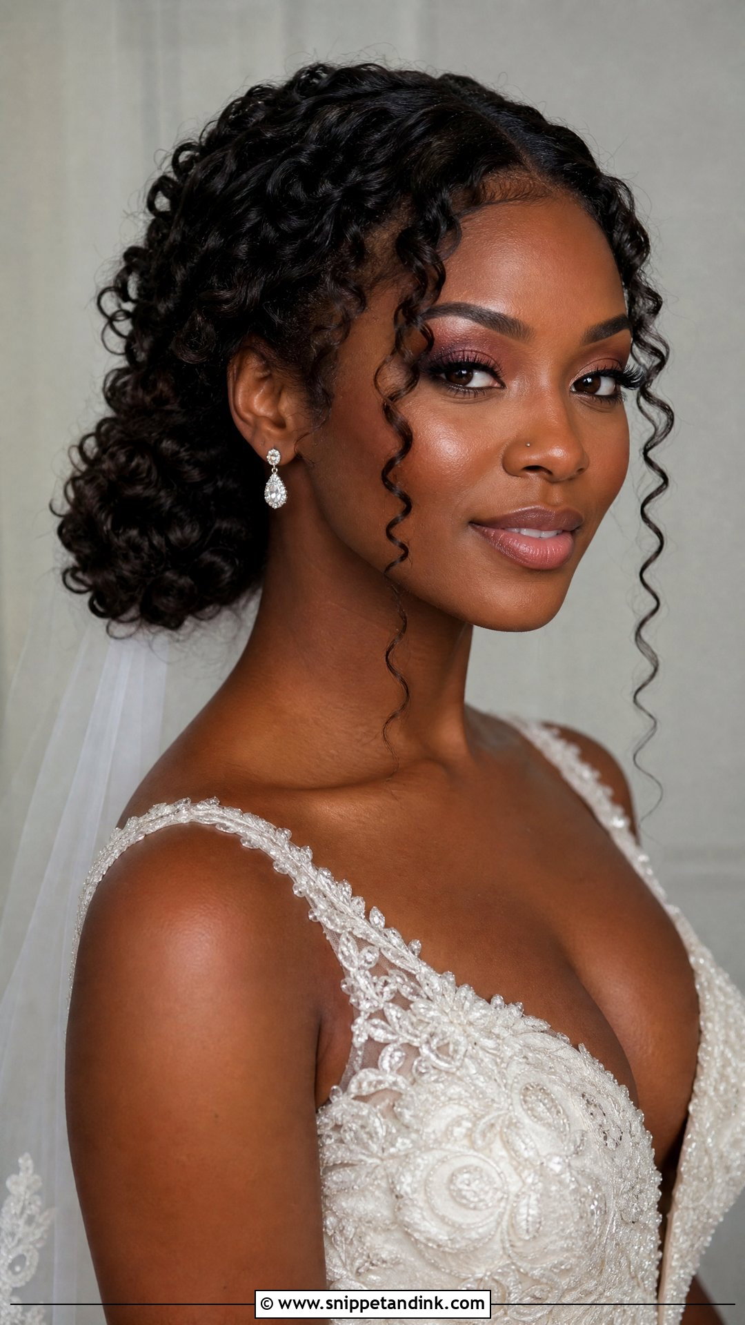 Curly Low Bun Bridal Hairstyle For Long Face - Snippet and Ink - 15 Bridal Hairstyle for Long Face Ideas
