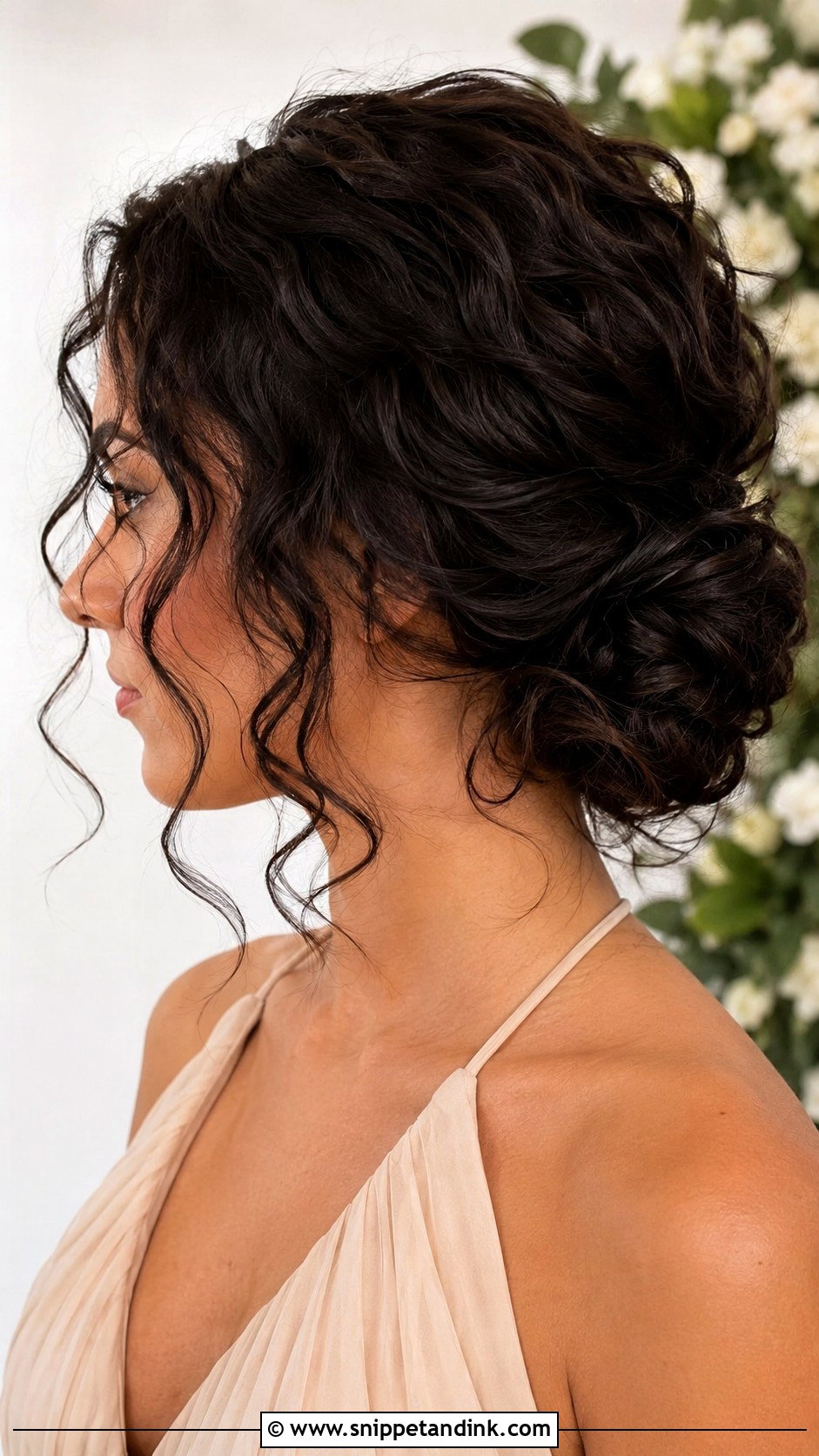 Curly Low Bun Bridesmaid Hair - Snippet and Ink - 20 Bridesmaid Hairstyles for Curly Hair