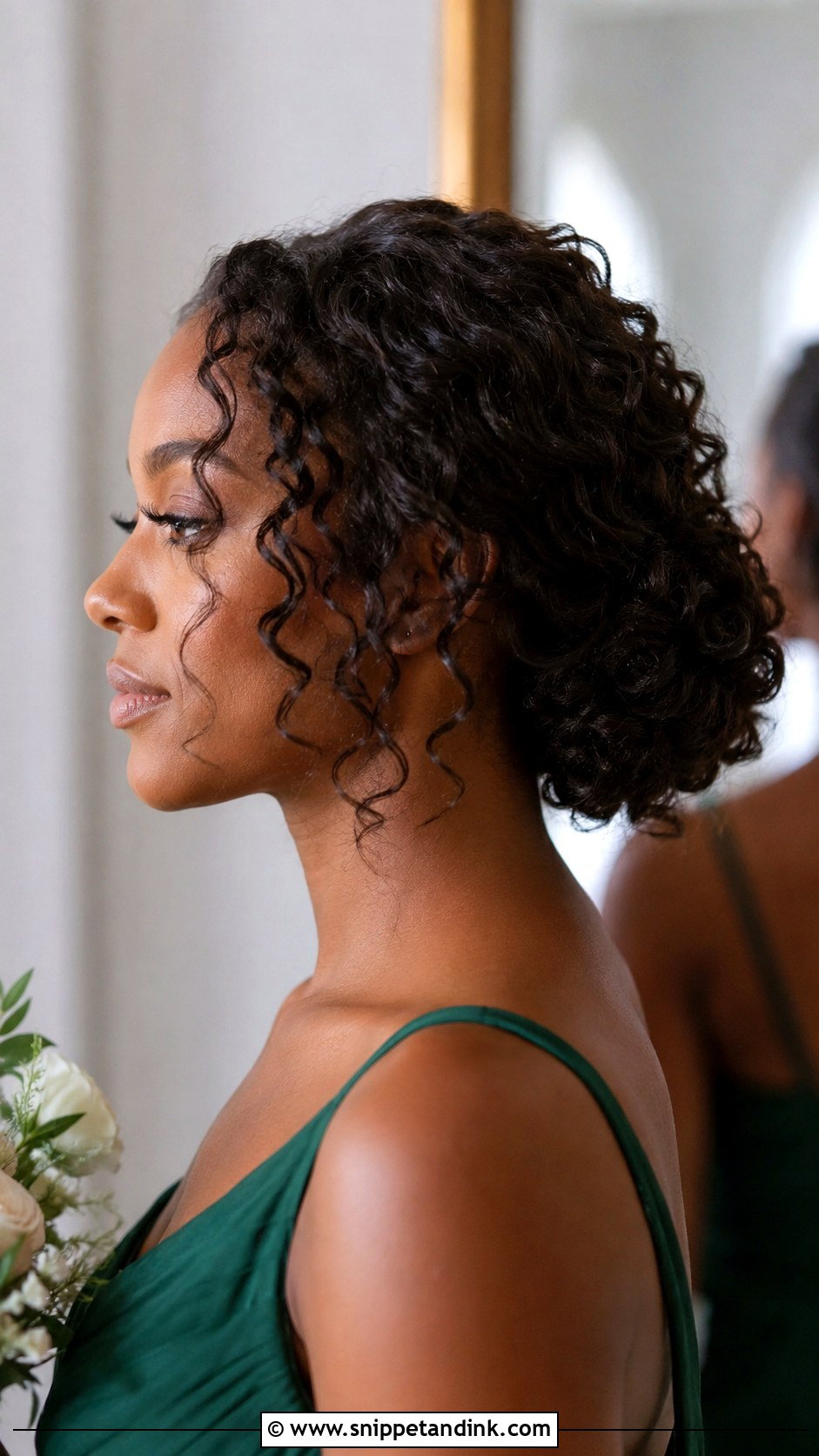 Curly Low Bun Bridesmaid Hair - Snippet and Ink - 20 Bridesmaid Low Bun Hairstyles