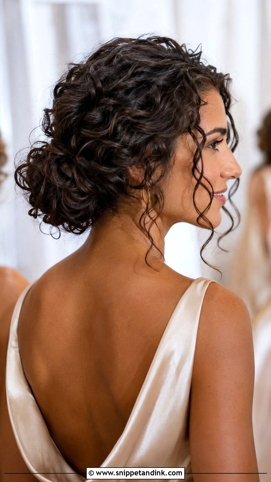 Curly Low Bun Bridesmaid Hair - Snippet and Ink - 20 Naturally Curly Bridesmaid Hairstyles