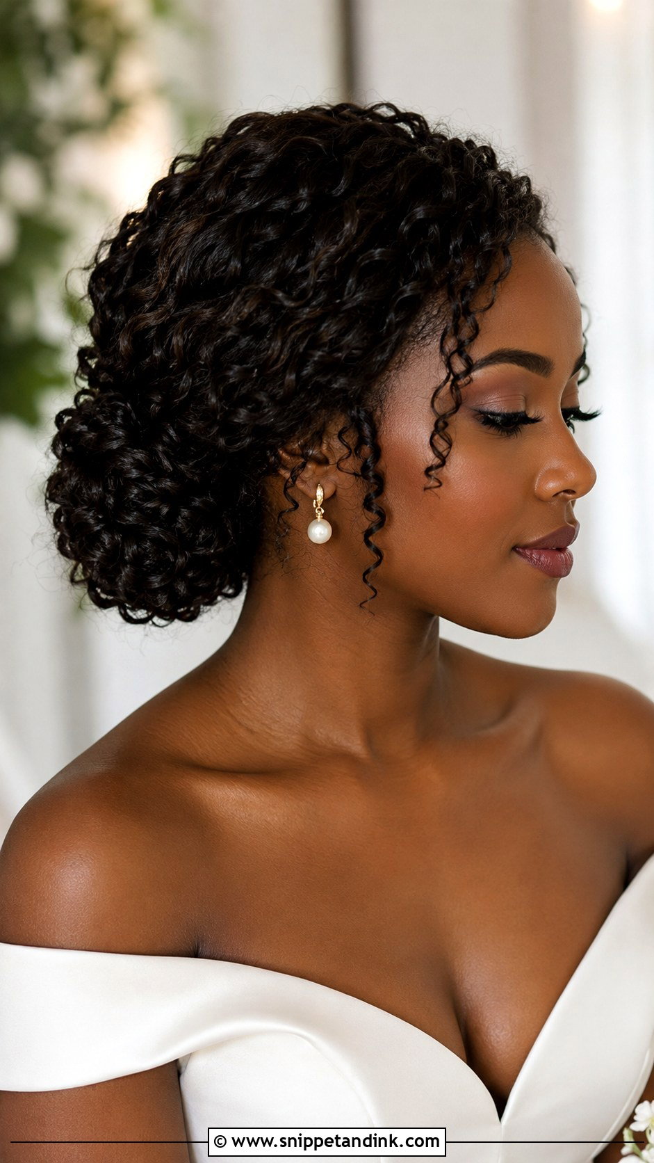 Curly Low Bun For Short Wedding Hair - Snippet and Ink - 15 Low Bun Short Wedding Hair Ideas