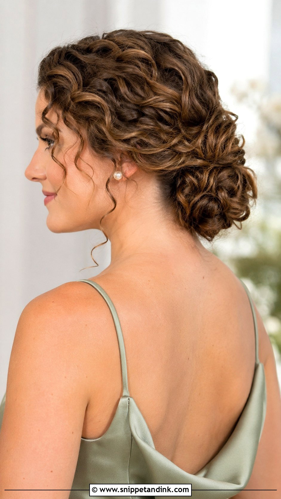 Curly Low Bun For Wedding Guest - Snippet and Ink - 20 Curly Hairstyle for Wedding Guest Ideas