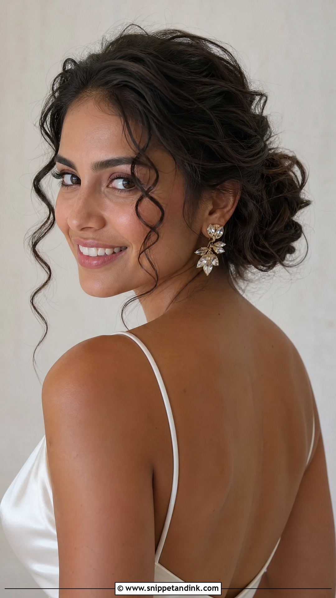 Curly Low Bun Wedding Hairstyle - Snippet and Ink - 20 Natural Curls Wedding Curly Hairstyles