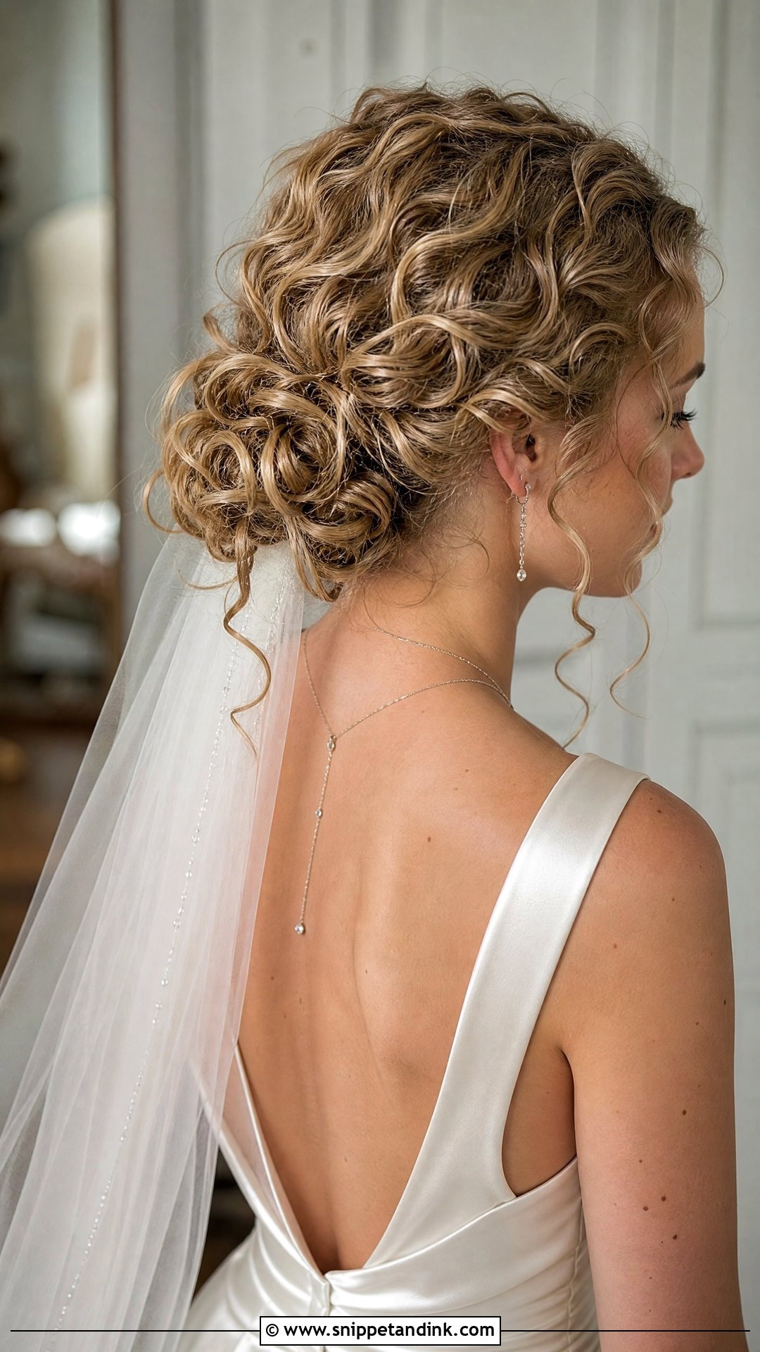 Curly Low Bun Wedding Updo - Snippet and Ink - 20 Curly Hairstyles for a Wedding