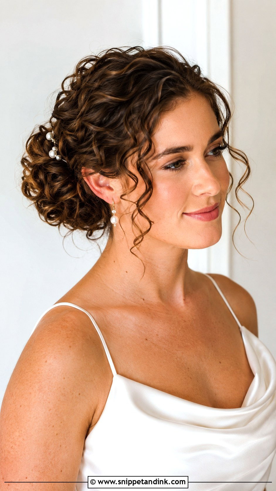 Curly Low Bun Wedding Updo - Snippet and Ink - 15 Wedding Updos for Curly Hair